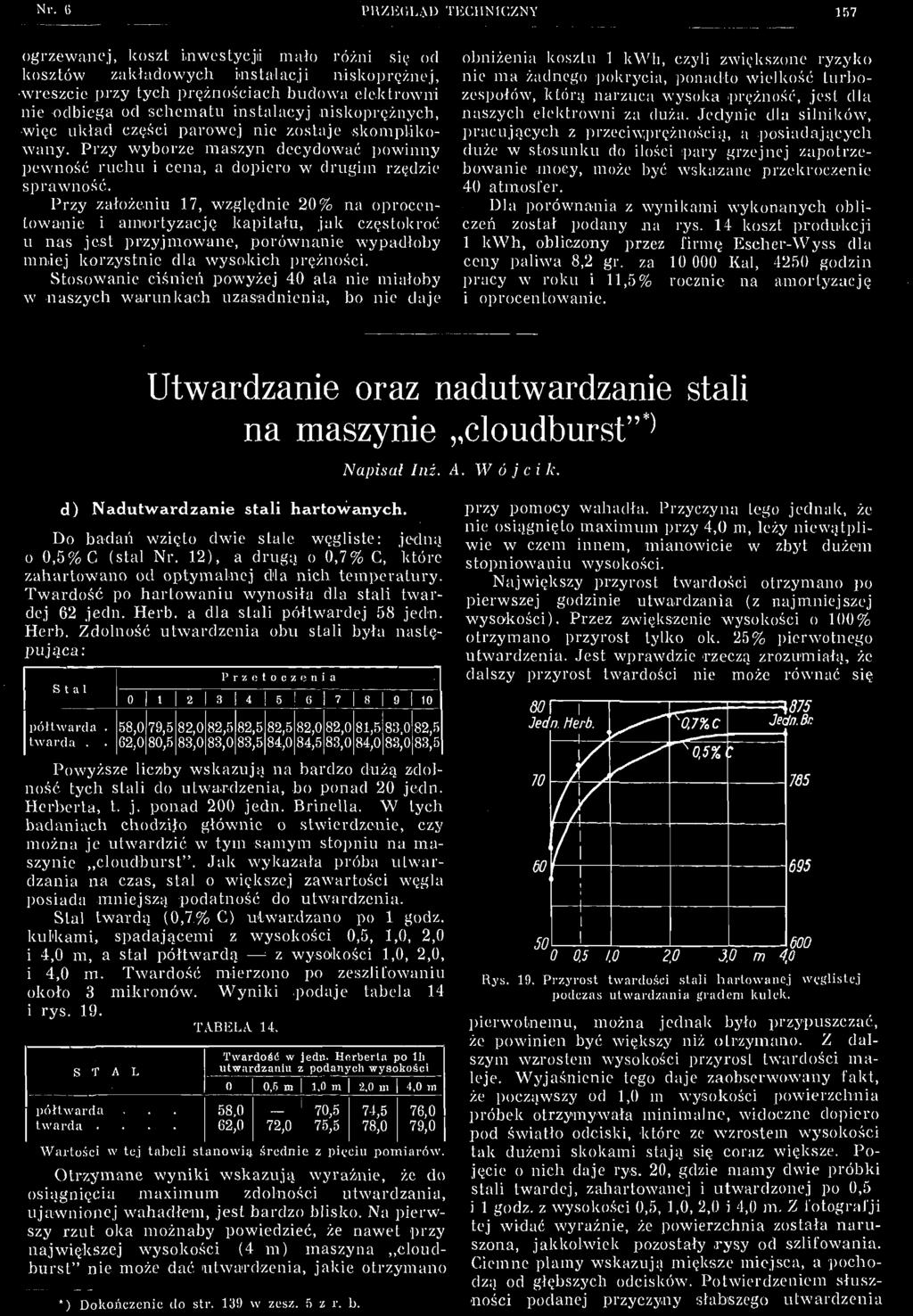 Przy założeniu 17, względnie 20% na oprocentowanie i amortyzację kapitału, jak częstokroć u nas jest przyjmowane, porównanie wypadłoby mniej korzystnie dla wysokich prężności.