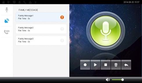 6.Wiadomości głosowe Dotknij ikonę aby przejść do wiadomości głosowych funkcją. Pozwala na nagranie dwóch rodzajów komunikatów głosowych.