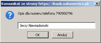 - dodanie do książki telefonicznej numeru, który jest wpisany w polu Wpisz numer telefonu - np:.