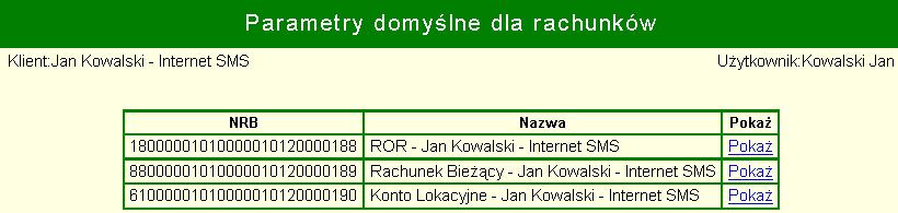 Po kliknięciu odnośnika rachunku.