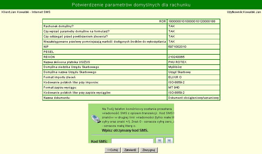 Autoryzacja wygląda analogicznie, jak ta przedstawiona w podrozdziale 11.2. 20.2 Opis parametrów domyślnych Formularz zawiera następujące pola.