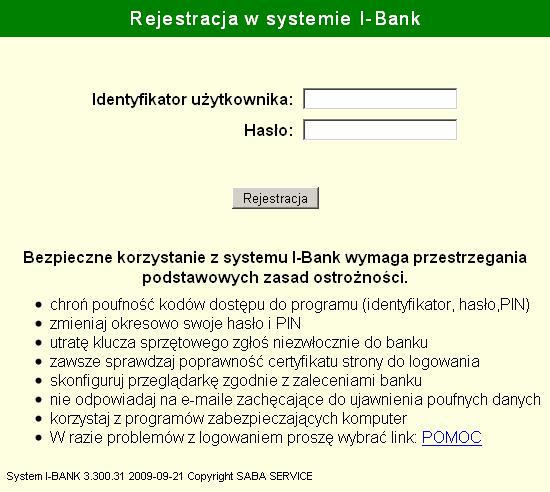 3 Pierwsze logowanie do systemu I-Bank 3.