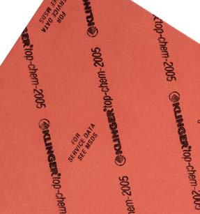 KLINGER top-chem 5 6 soft-chem Materiał uszczelniający zoptymalizowany do pracy w kontakcie z mocnymi kwasami, posiadający dobre właściwości mechaniczne w średnim zakresie temperatur i obciążeń.