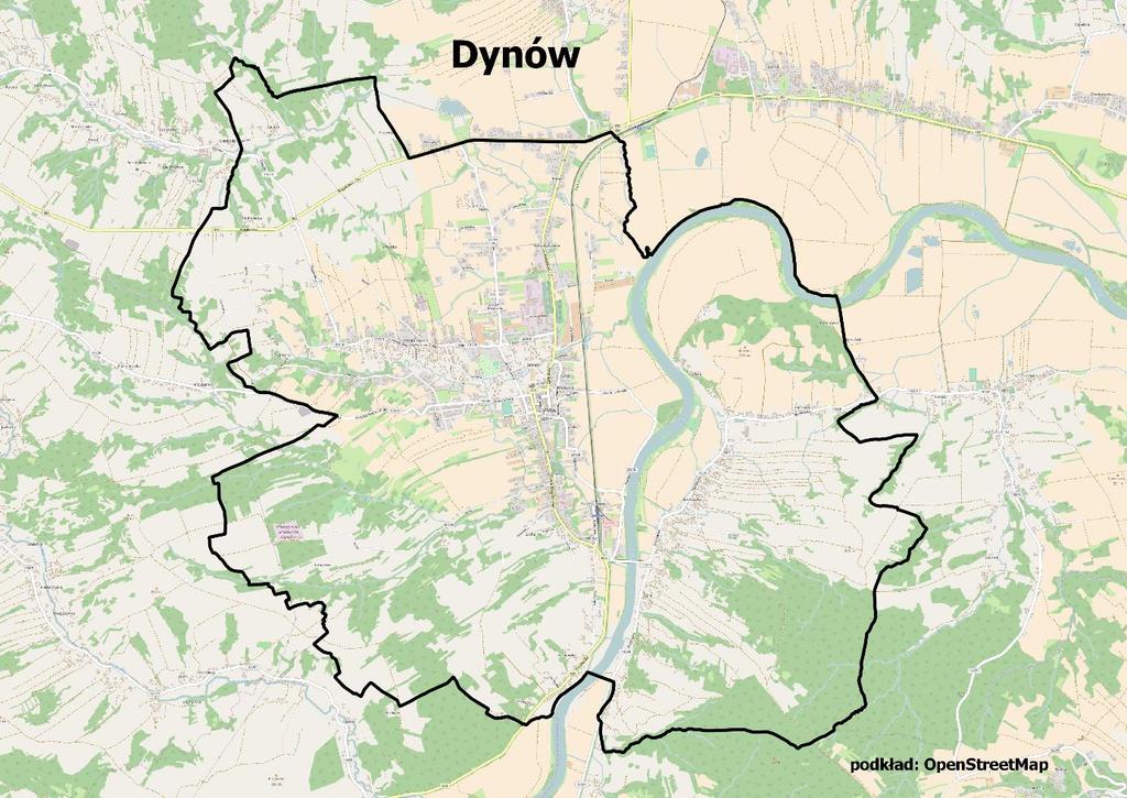 I.2. SFERA PRZESTRZENNO-FUNKCJONALNA I TECHNICZNA 2.1. Położenie i struktura funkcjonalno-przestrzenna gminy Miasto Dynów położone w powiecie rzeszowskim (województwo podkarpackie).