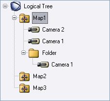 Bosch Video Management System Używanie klawiatury CCTV pl 41 UP Level Up Map1 Map2 Camera2 Camera1 Folder1 Map3 DOWN DOWN Aby użyć Trybu polecenia, należy: 1. Włączyć Tryb polecenia. 2.