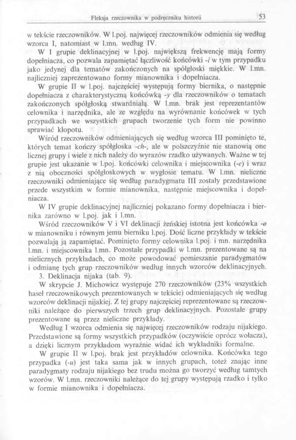 w tekście rzeczowników. W l.poj.