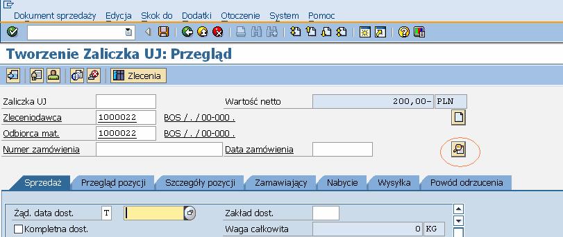 12. Wypełnij poniższe pole w odpowiedni sposób: Nazwa pola R/O/C Opis Nr zlecenia R Nr zlecenia stanowisko finansowe, na które nastąpi