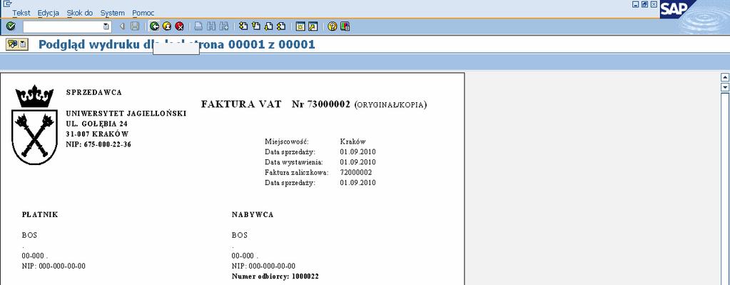 40. Kliknij, jeśli chcesz wyświetlić fakturę przed wydrukiem.