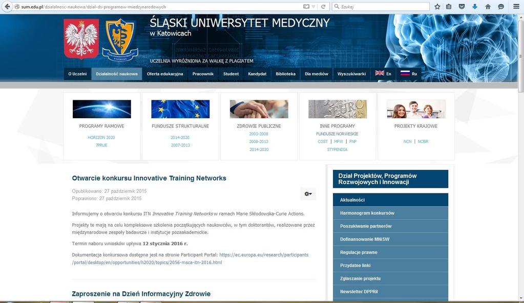 Strona internetowa: http://www.sum.edu.