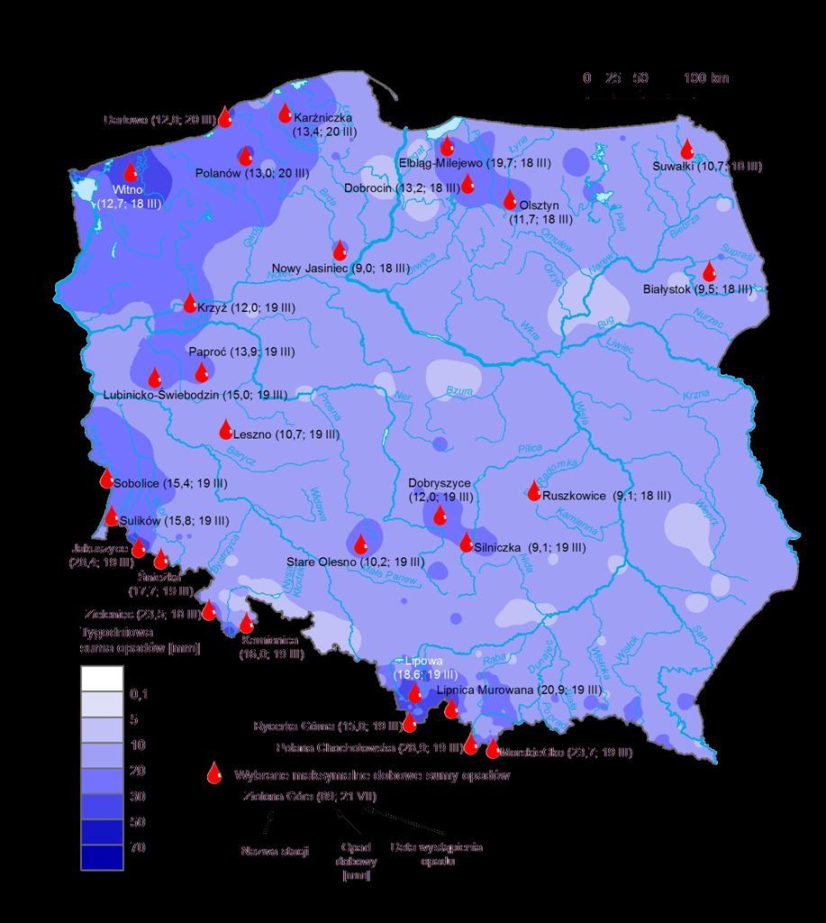 maksymalne dobowe sumy opadów