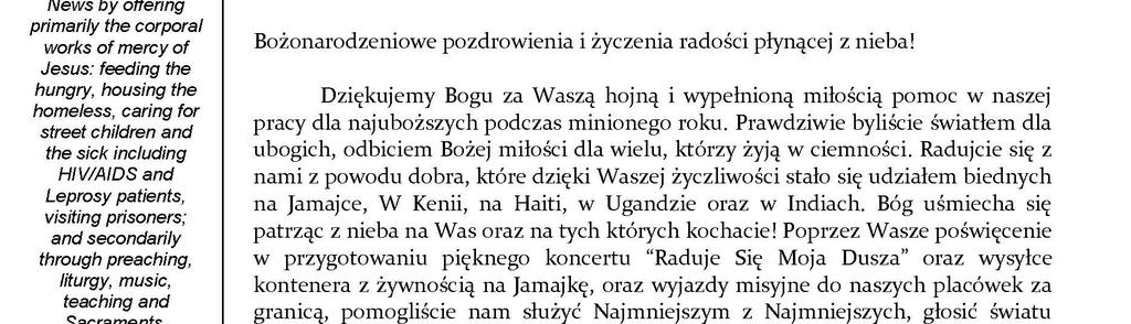 Rezerwacja i informacja pod numerem: 630 308-2609 (Elżbieta) oraz drogą e-mailową pisząc na adres: FJP2Chicago@gmail.com. Serdecznie zapraszamy! Page Twelve WIECZNE LAMPKI Msze św.