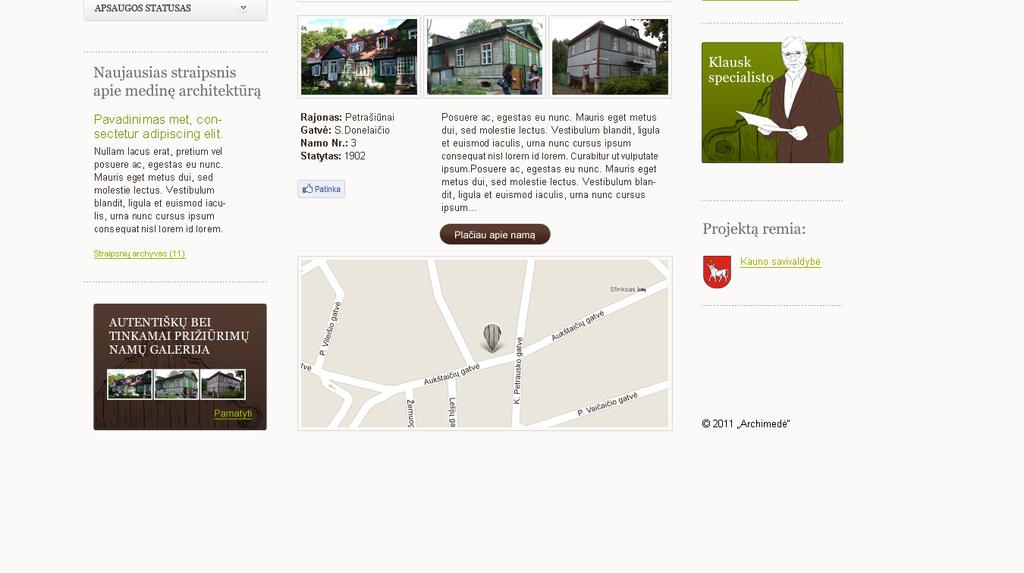Lukšionytė Paveldo animavimo projektas Sukurta internetinė svetainė