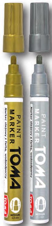 Marker olejowy PX-20, błyszczący brązowy 23% na zam. Marker olejowy PX-20, błyszczący srebrny 23% na zam. Marker olejowy PX-20, błyszczący złoty 23% na zam. Marker olejowy PX-21, biały 23% na zam.