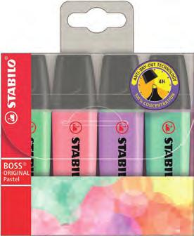 23% Zakreślacz STABILO BOSS ORIGINAL Zakreślacz z tuszem na bazie wody do pisania na wszystkich rodzajach papieru (również faksowym i samokopiującym). Duża odporność na wysychanie.
