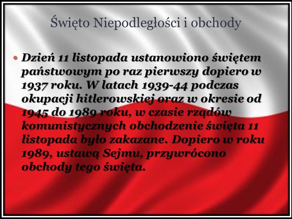 szansę na walkę o niepodległość. 11 listopada 1918 r., po 123 latach od rozbiorów Polska odzyskała wolność. Właśnie dlatego obchodzimy Dzień Niepodległości.