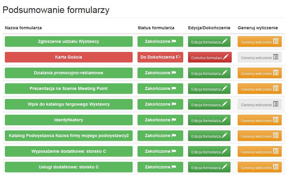 Tutaj znajdują się wyliczenia, zarówno poszczególnych formularzy, jak i całkowite.