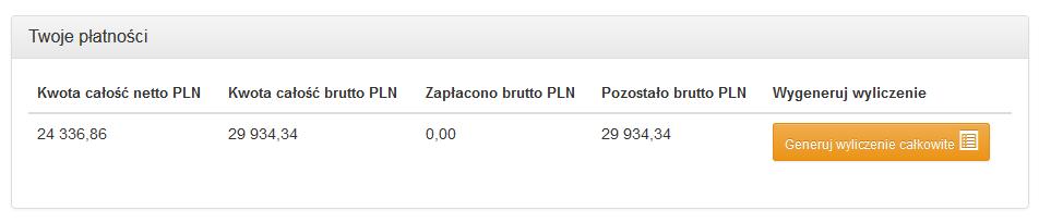 firmy w targach. PODSUMOWANIE Zakładka PODSUMOWANIE jest zbiorczym zestawieniem wszystkich zamówionych elementów każdego z wypełnionych formularzy.