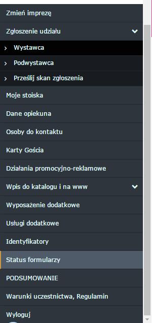 Moje stoiska Zakładka Moje stoiska umożliwia podgląd i edycję zamówionych stoisk.