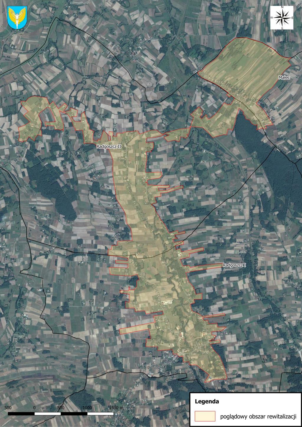Mapa 3 Granice wyznaczonego obszaru rewitalizacji na terenie Gminy
