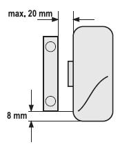 Czujnik drzwiowo-okienny składa się z dwóch komponentów (magnesu i czujnika). Czujnik należy zamocować na ramie okiennej/ drzwiowej, a magnes na oknie/drzwiach.