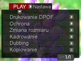 à Menu Wyświetla menu PLAY. W menu PLAY można wykonywać następujące operacje. 1Za pomocą przycisków [4] i [6] Zakładki wybierz zakładkę, w której znajduje się element menu, który chcesz skonfigurować.