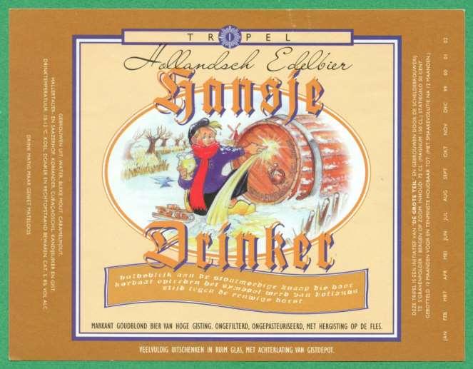 Etykiety piwne Belgia browar Schelde w Meer ' 1992-2002 r.