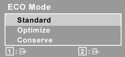 Element Objaśnienie ECO Mode (Tryb ECO) zapewnia redukcję zużycia energii poprzez zmniejszenie jasności.