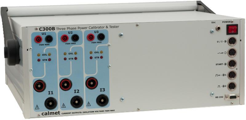 C300B jako tester aparatury energetycznej Automatyczny system testujący Kalibrator C300B Wejście #2 impulsowe Trójfazowy kalibrator Wejście #1 impulsowe Wejście multimetru Wejście Start/Stop Licznik