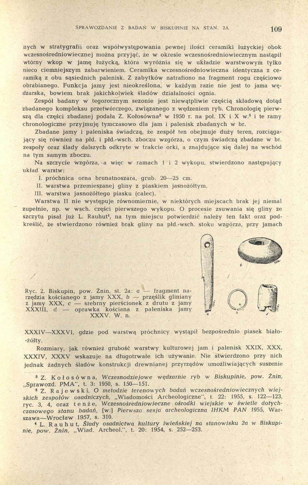SPRAWOZDANIE Z BADAŃ W BISKUPINIE NA STAN.