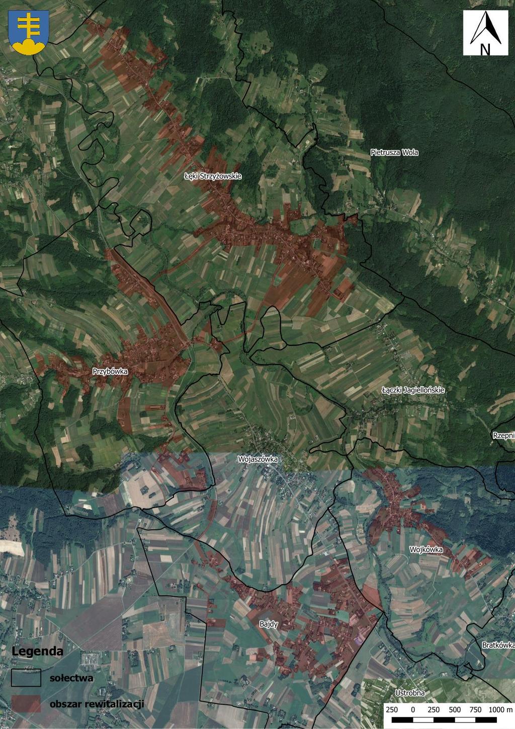 Mapa 16 Granice wyznaczonego obszaru rewitalizacji na terenie Gminy