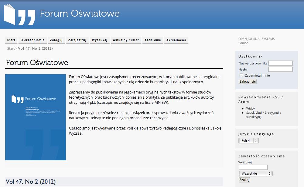 Systemy zarządania pracą czasopism Drupal HyperJournal Open Journal Systems Zalecany przez DOAJ i Google Scholar