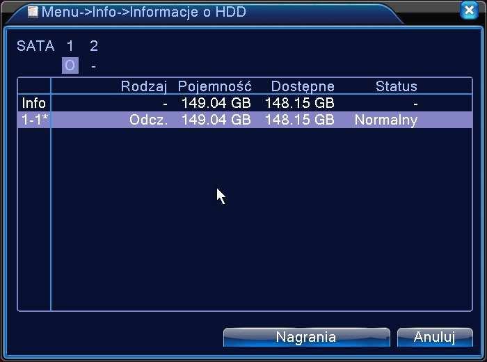 RYSUNEK 2.56 INFORMACJA O HDD X - oznacza, że stan dysku twardego jest normalny. oznacza, że dysk jest uszkodzony.