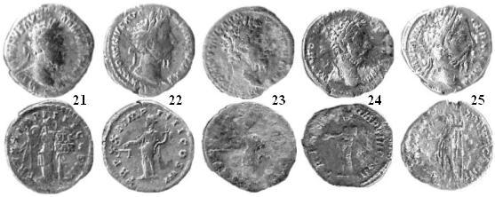 17 22.M a r e k Au r el iusz, denar, lata 166-167, Rzym, RIC III 178. (zdj. 22) Av. Głowa w wieńcu laur. w pr., w otoku: M [A]NTONINVS AVG [ARM PARTH] MAX; Rv. Aequitas stojąca w l.