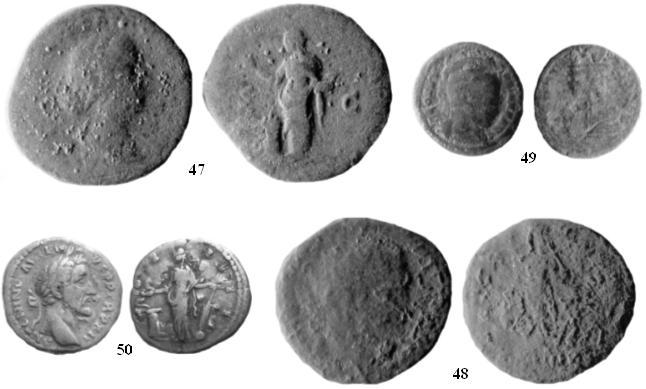 22 Województwo warmińsko-mazurskie M.: nieznane. D.: maj 2005 r. L.: 1 moneta. A n toninus Pius, denar, lata 148-149, Rzym, RIC III 181. (zdj. a50) Av. Głowa w wieńcu laur. w pr.