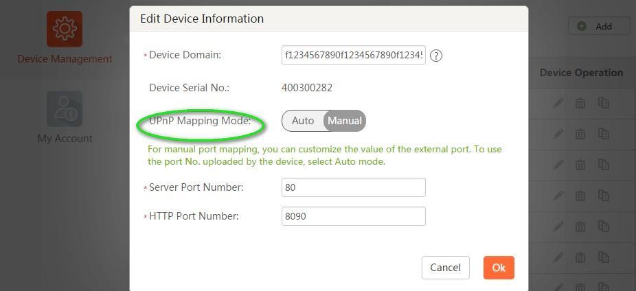 w zakładce Device Management na stronie portalu Hik-Connect. Aplikacja Hik-Connect Interfejs portalu www 1.