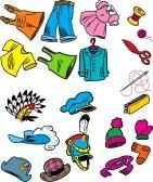 Articles of clothing: - shoes, pants, jacket, hat, dress, skirt OGLĄDAMY