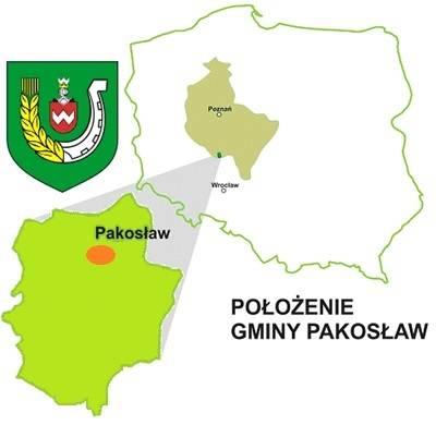 Rys. 1. Położenie wsi Pakosław (źródło: Internet) Ponad jedna piąta powierzchni gminy pokryta jest lasami.