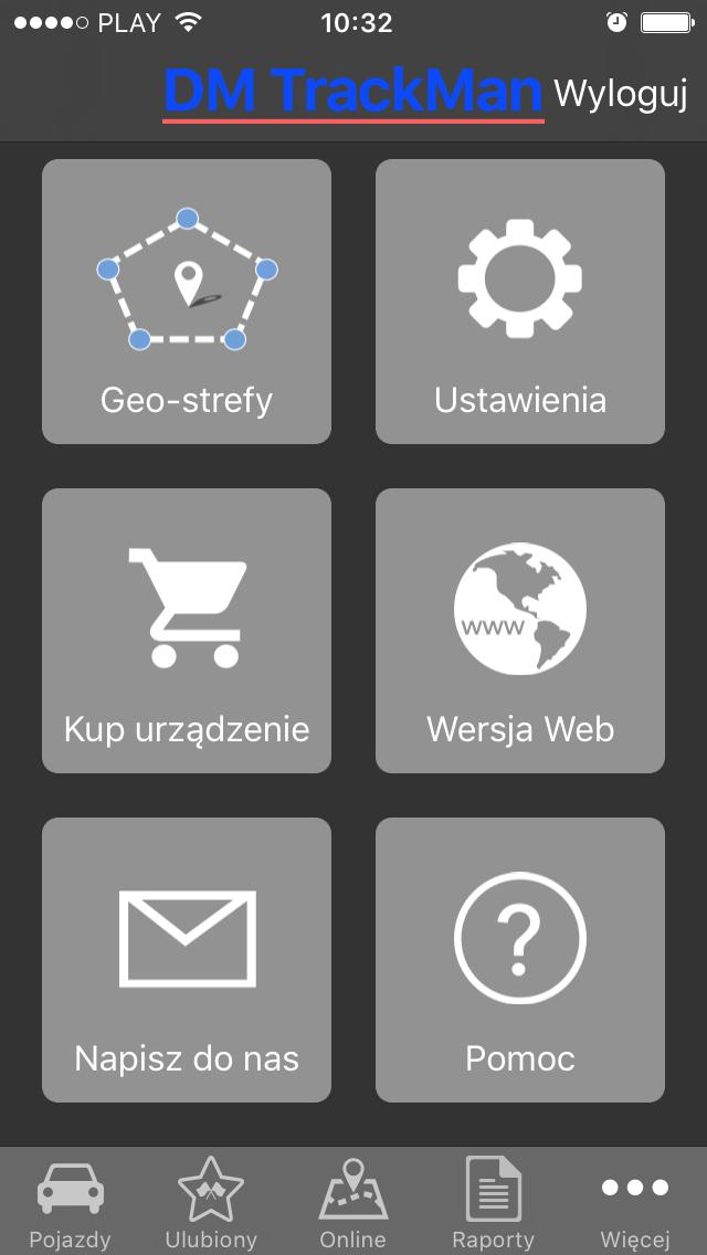 Tworzenie geo-stref i przyporządkowywanie ich do określonych pojazdów Pozostałe ustawienia