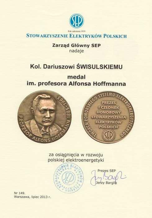 27 Dyplom nadania medalu im.