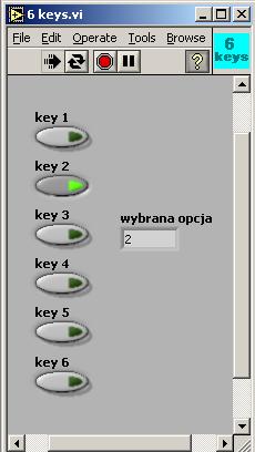 Ćwiczenie: wybór opcji 6 keys.