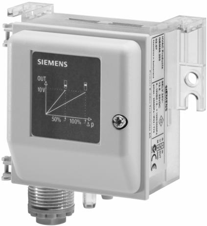 ..10 V DC Dostarczane z montażowym zestawem podłączeniowym Zastosowanie Do pomiaru różnicy ciśnienia powietrza lub nie agresywnych gazów w instalacjach wentylacji, klimatyzacji i ogrzewania.