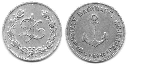15 1 zł Warsztatów Marynarki Wojennej w Gdyni (fotografia monety pochodzi z internetowej