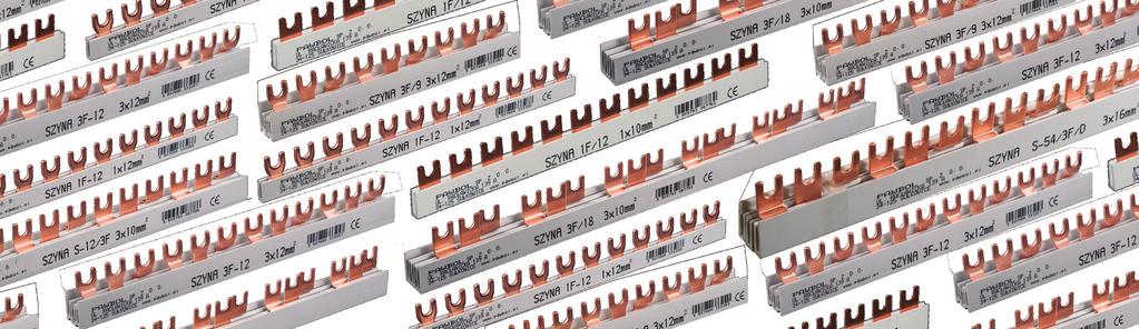 7 Norma / norm: PN-N 60947-7- Izolowane szyny zbiorcze & 3 Phase usbar fork atalogue number Typ / Type Ilość torów / Quantity of ways Prąd / urrent [] Wymiar // Dimensions // Przekrój toru [mm ] way