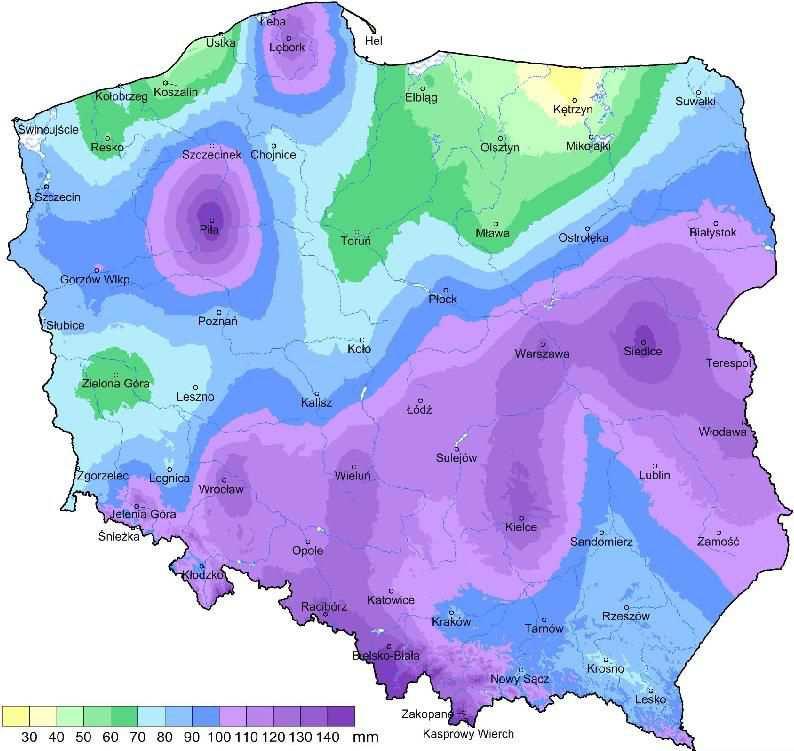 Średnia miesięczna temperatura powietrza w maju 2013 i w wieloleciu