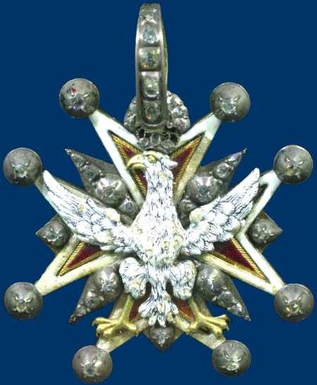 26 Order Orła Białego z brylantami nadany przez Augusta II parze cesarskiej Zasług nie miała wiele, ale objąwszy po