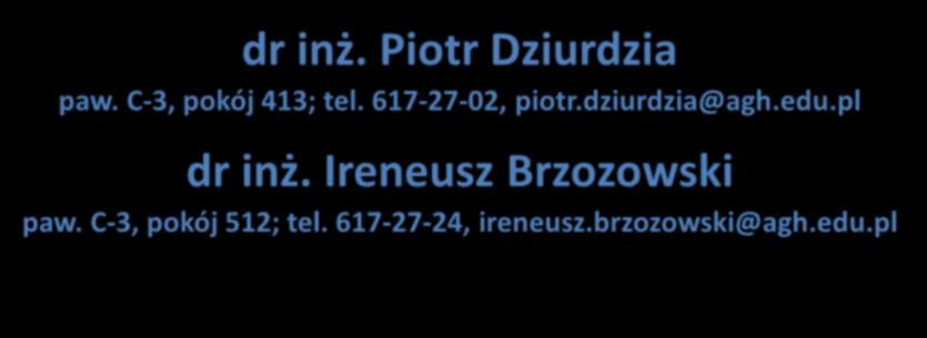 617-7-, piotr.dziurdzia@agh.edu.pl dr inż.