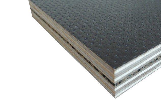 Wkładka gumowa, możliwość produkcji z folią aluminiową grubości 0,05 mm lub użytku w warunkach wilgotnych (wg PN-EN 636, klasa tech- wnętrzne warstwy mogą być z fornirów z drewna brzozowego o