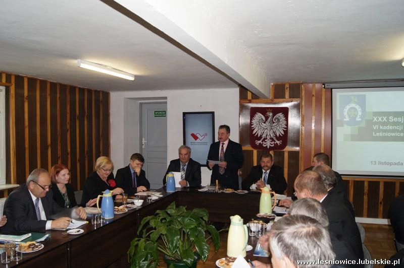 XXX obrady sesji VI kadencji Rady Gminy Leśniowice W dniu 13 listopada 2014 r.