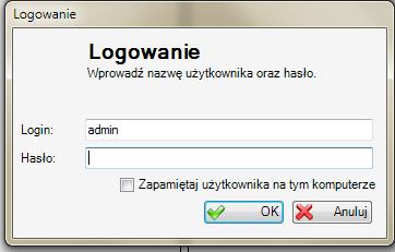 Należy uzupełnić Host (IP komputera, na którym znajduje się zainstalowany Serwer): 1- jeśli program jest uruchamiany na tym samym komputerze, co zainstalowano Serwer Host: localhost, 2- jeśli program