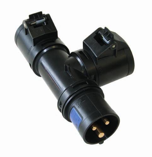 3x2,5mm2) 1 x gniazdo CEE 16A 3P 6h 10 IP44: 94325001 IP67: 94326001 T-Connect rozdzielacz gniazdowy z dławnicą kablową
